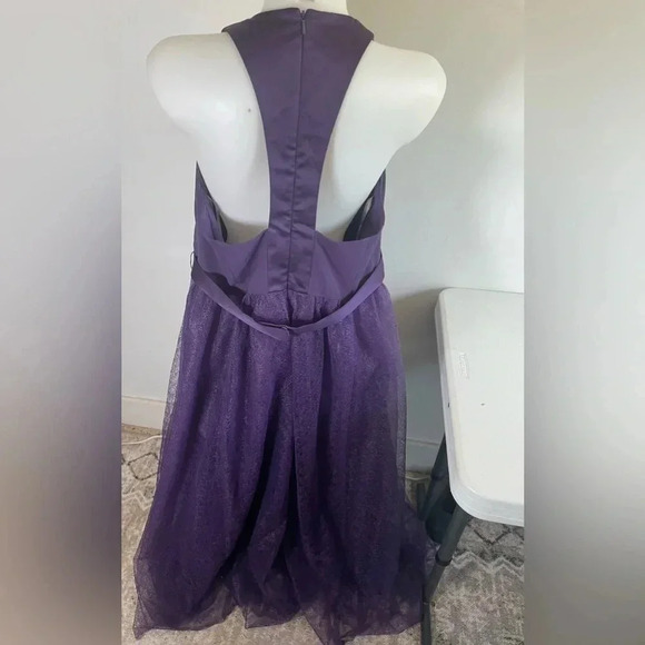 Vera Wang Bridesmaid Amethyst Purple‎ Racer Back High Neck Dress Plus Size 18 - Picture 9 of 12